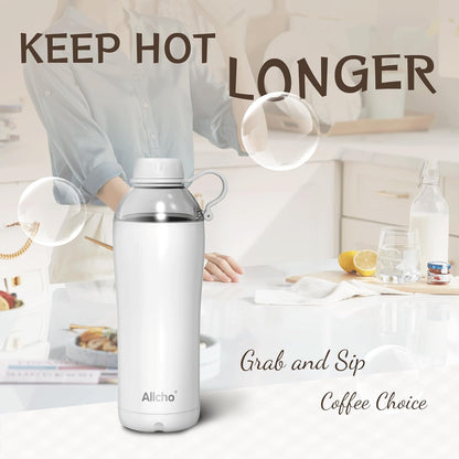 Allcho Insulated Water Bottle for Women, 18oz Stainless Steel Leak Proof Tumbler with 2 Lids, BPA-Free Tritan Chug & Straw Lid, Double Wall Vacuum Flask