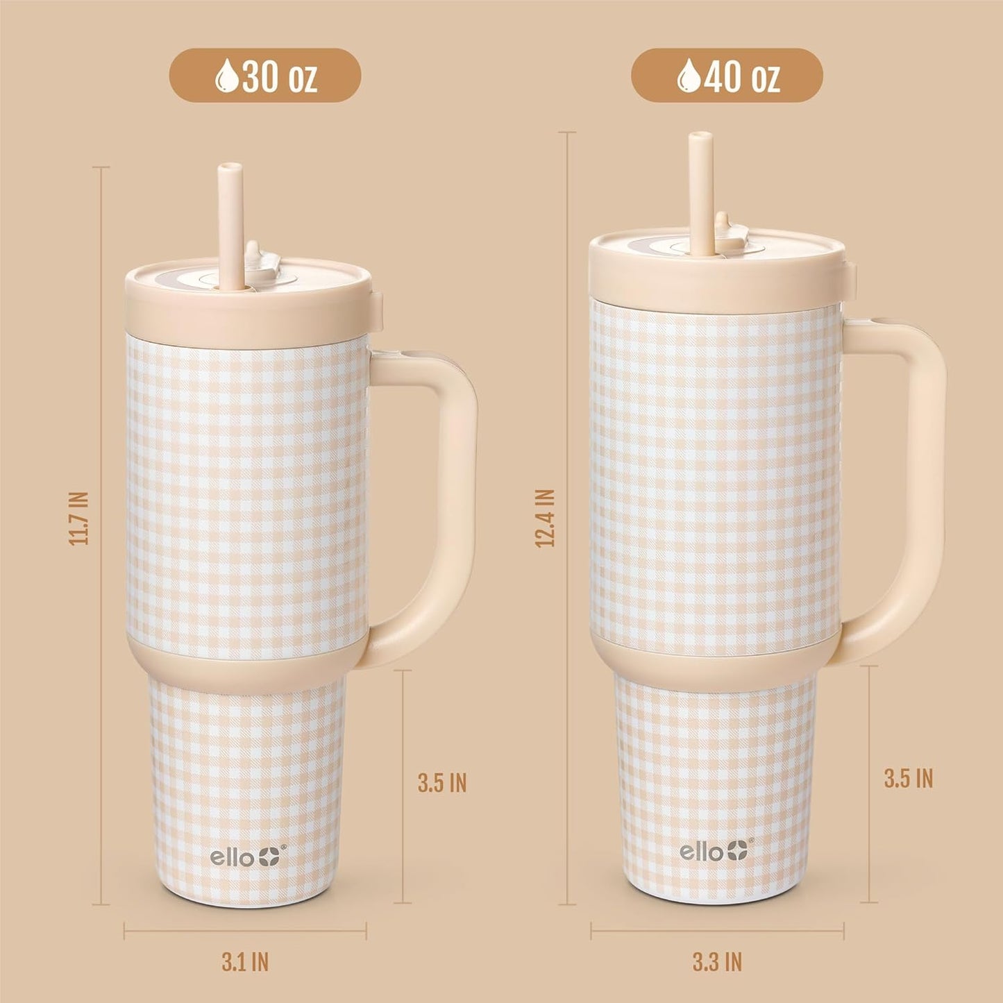 Ello Oasis 40 oz Tumbler with Handle & Retracting Straw | Reusable Insulated Stainless Steel Cup 100% Leakproof, Gifts for Teens Women Men | Keeps cold for 24 Hours, Cup Holder Friendly, Daisies