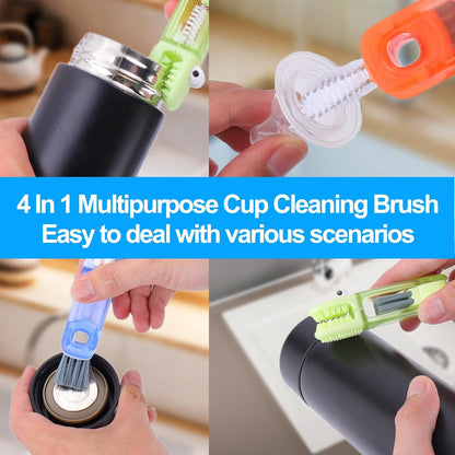 XANGNIER 4 in 1 Cup Lid Gap Cleaning Brush Set,Multifunctional Water Bottle Lid Cleaner Brush,3 Pack Water Bottle Crevice Cleaning Tool,Tumbler Lid Cleaner Brush for Stanley/YETI Cup,Kitchen Gadgets