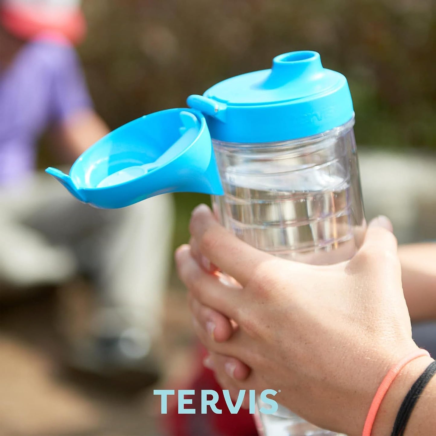 Tervis Clear & Colorful Lidded Made in USA Double Walled Insulated Tumbler Travel Cup Keeps Drinks Cold & Hot, 24oz, Black Lid, 1 Count (Pack of 1)