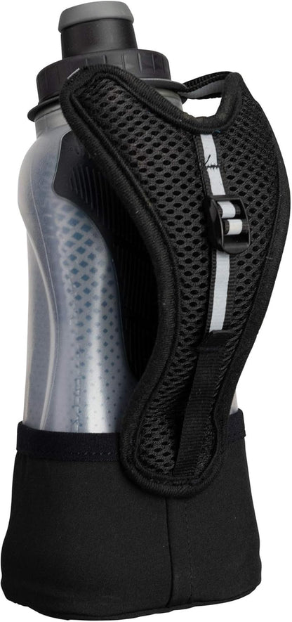 Nathan Running Handheld Water Bottle Adjustable No-Grip Quick Squeeze Lite Hand Strap. Reflective Hydration