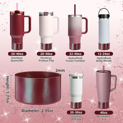 Glossy Gradient Silicone Boot, Compatible with Stanley H2.0 20-40oz & IceFlow 20-30oz, Chameleon Metallic Shimmer Cup Sleeve Protector for Hydroflask and Bottle Bottom with 2.8-3in