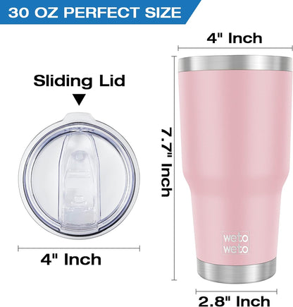 WETOWETO 30oz Tumbler with Lid, Stainless Steel Vacuum Insulated Water Coffee Tumbler, Double Wall Powder Coated Travel Mug Thermal Cup for Home Outdoor (Navy Blue, 1 Pack)