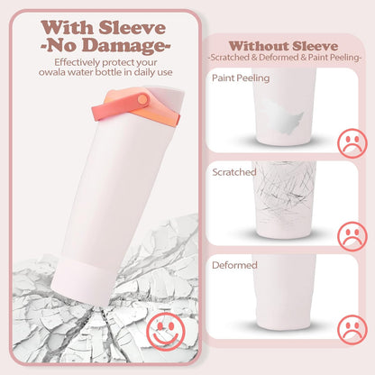 2PCS Silicone Boots for Owala 30oz & 40oz FreeSip Sway Bottles & Tumblers – Non-Slip, Scratch-Resistant, Stability Enhancer for Owala Accessories (Eucalyptus Green) - Colors A