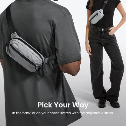 tomtoc 3.5L Sling Bag with RFID Blocking, Crossbody Bag Chest Shoulder Pack for Men and Women, Water-resistant Lightweight Casual Waist Fanny Pack for Travel/Daily Use