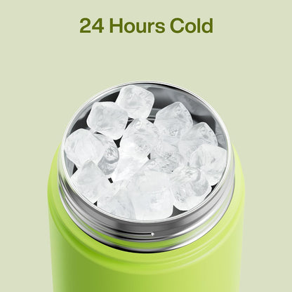 ENCOOL Insulated Water Bottle with Straw Stainless Steel Water Bottle, Leak-Proof, BPA-Free, Double Wall Vacuum Keeps Cold for 24 Hours for Sports, Travel, School (26 oz, Cotton Candy) - Colors A