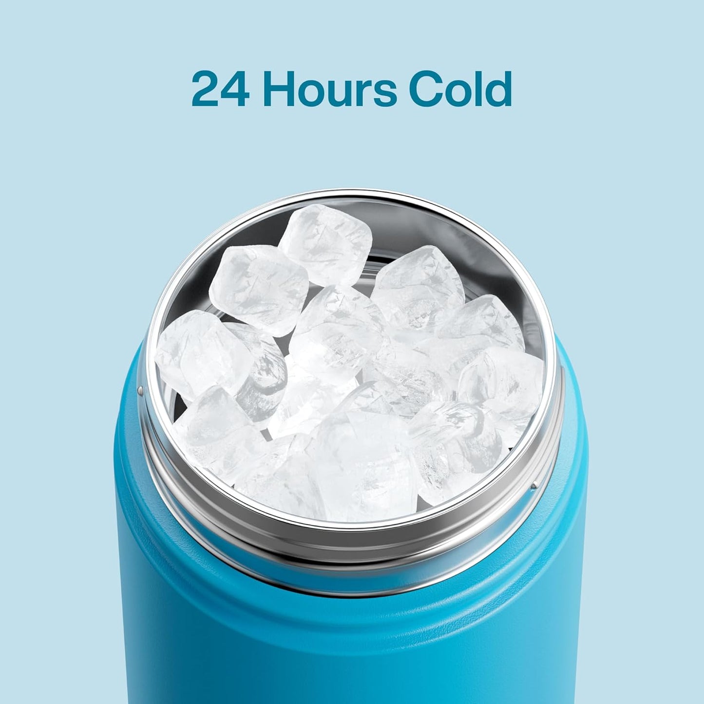 ENCOOL Insulated Water Bottle with Straw Stainless Steel Water Bottle, Leak-Proof, BPA-Free, Double Wall Vacuum Keeps Cold for 24 Hours for Sports, Travel, School (26 oz, Cotton Candy) - Colors C