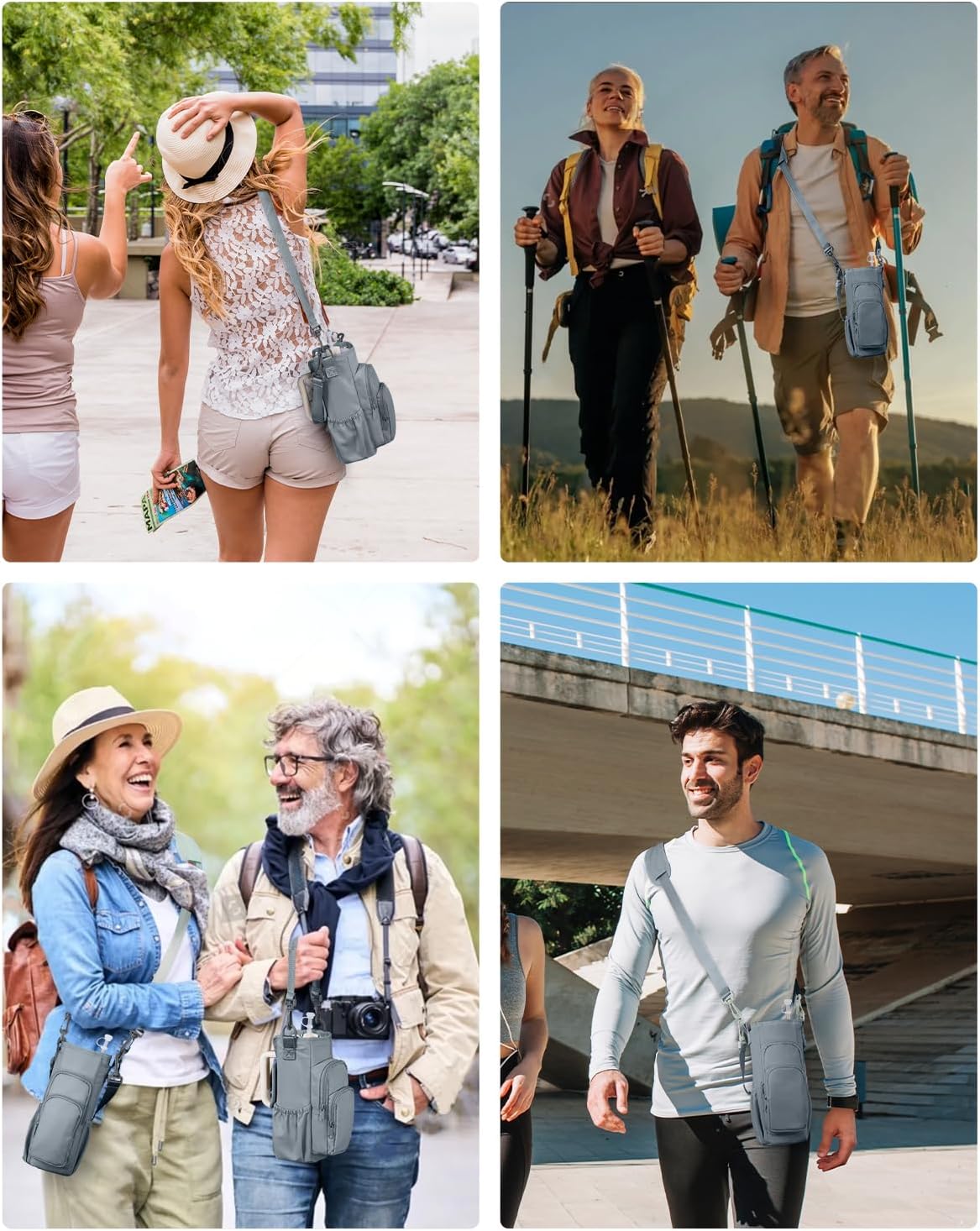 sportsnew Water Bottle Carrier Bag with Phone Pocket for 30oz 40oz Tumbler with Handle Accessories Insulated Water Bottle Holder Pouch with Strap Crossbody with Straw Cover