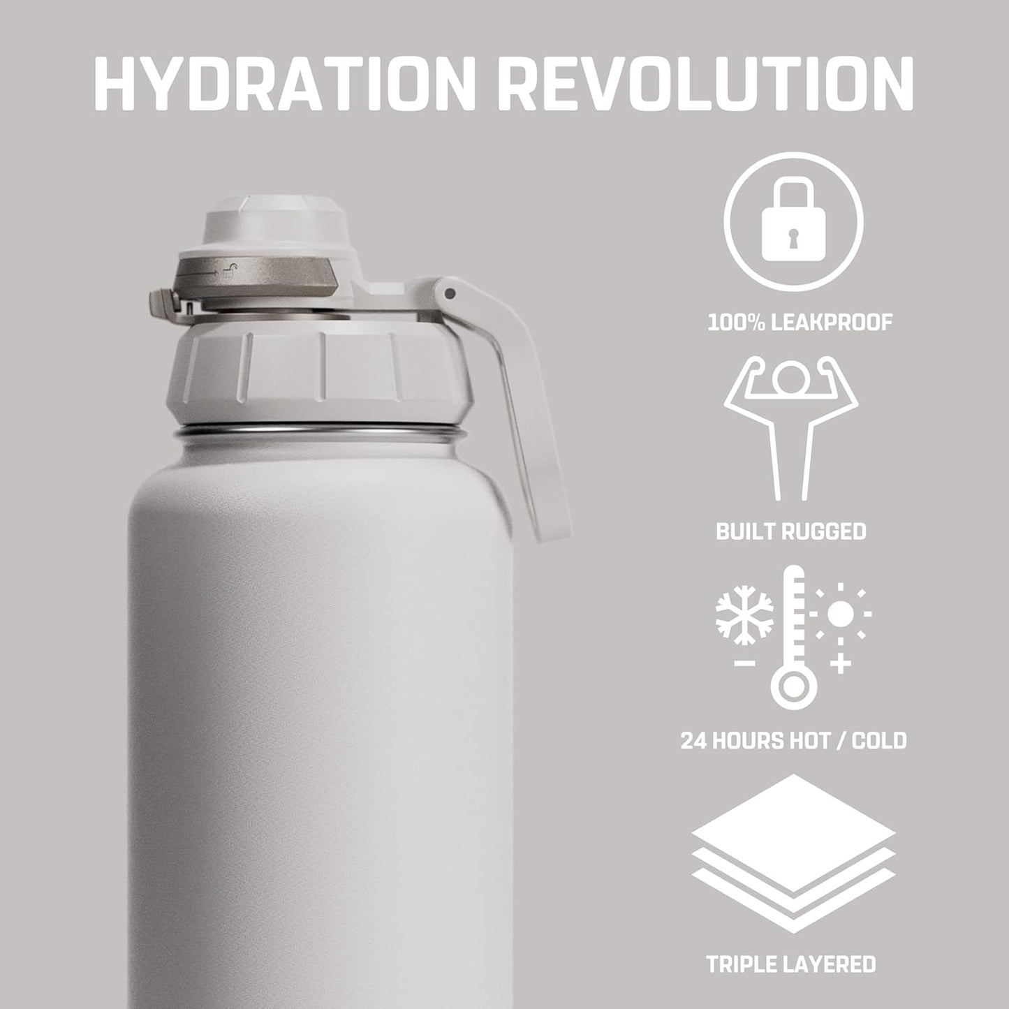 Vesmoon Vessence 24 Oz Stainless Steel Tea Infuser Bottle for Loose Leaf Tea, Water, Herbs, Fruits - Triple Layered Insulated, Leak Proof Bottle with Lid and Clip Handle - 24 Hours Hot/Cold
