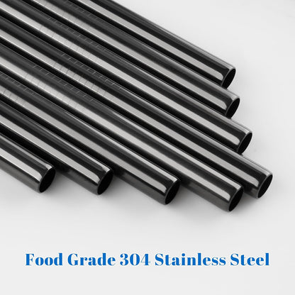Tomorotec 8-Pack Stainless Steel Straws Fit for 40oz Stanley Tumblers, 12" Metal Straws Fit for Stanley Cup with 1 Brush, Reusable Drinking Straws for Smoothies, Milkshakes, Dishwasher Safe & BPA-Free