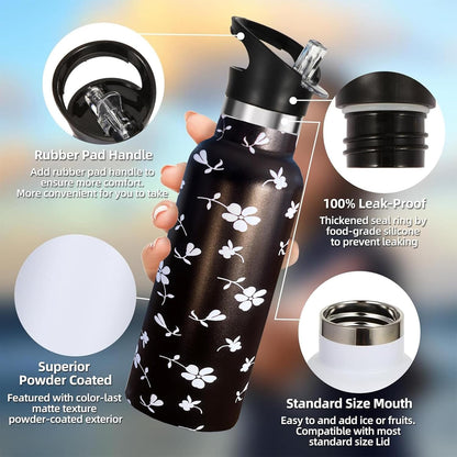 Pickleball Gifts,Pickle Water Bottle with Straw Lid Insulated Stainless Steel Travel Mugs for Sport Gym Outdoor 20oz