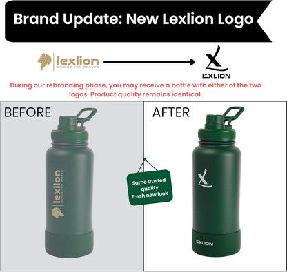 Lexlion Tea Infuser Water Bottle 32 Oz – Triple Wall Insulated Stainless Steel, Loose Leaf & Fruit Strainer, 3 Leakproof Lids, BPA-Free Silicone Sleeve, Reusable Thermal Mug