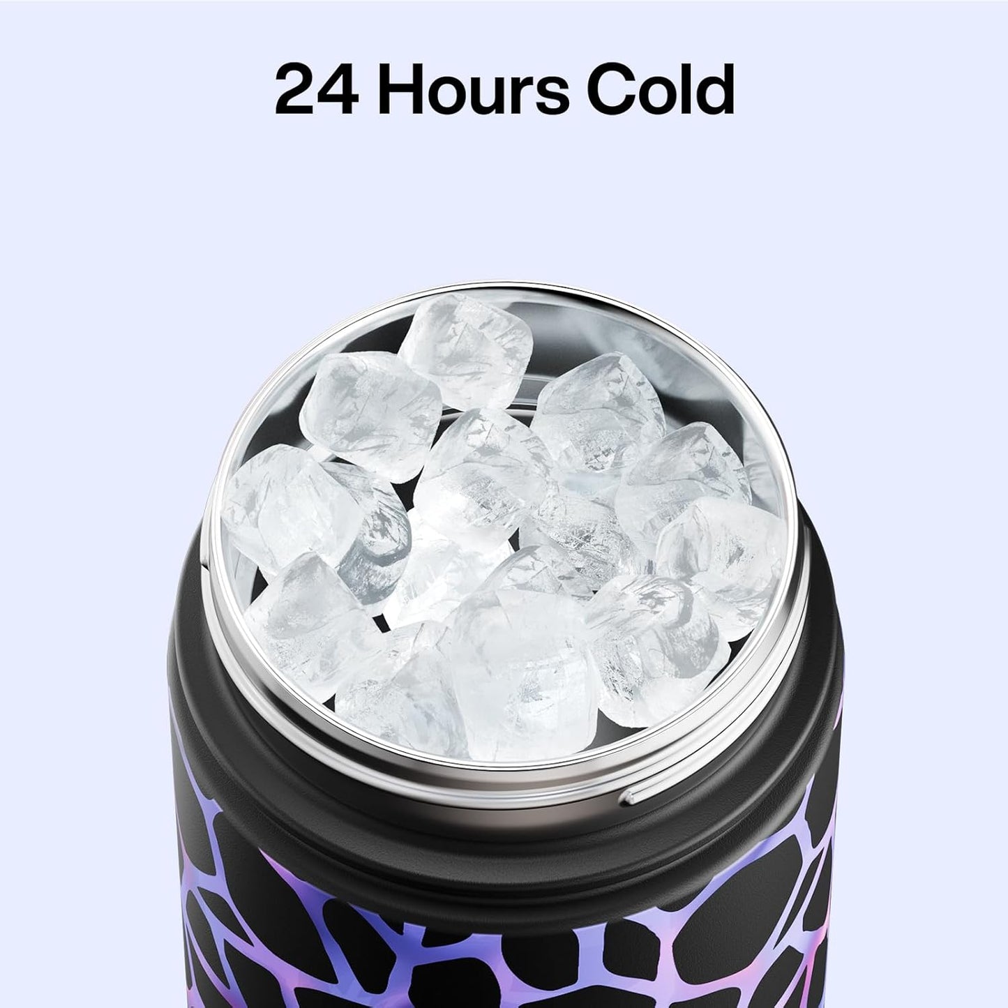 ENCOOL Insulated Water Bottle with Straw Stainless Steel Water Bottle, Leak-Proof, BPA-Free, Double Wall Vacuum Keeps Cold for 24 Hours for Sports, Travel, School (26 oz, Cotton Candy) - Colors B
