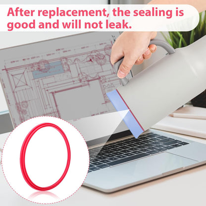 6pcs Gasket Replacement for Owala 40oz Tumbler, Rubber Lid Seal Ring Water Bottle Accessories Replacement Part Compatible with Owala 40oz Stainless Steel Cup (Pink)