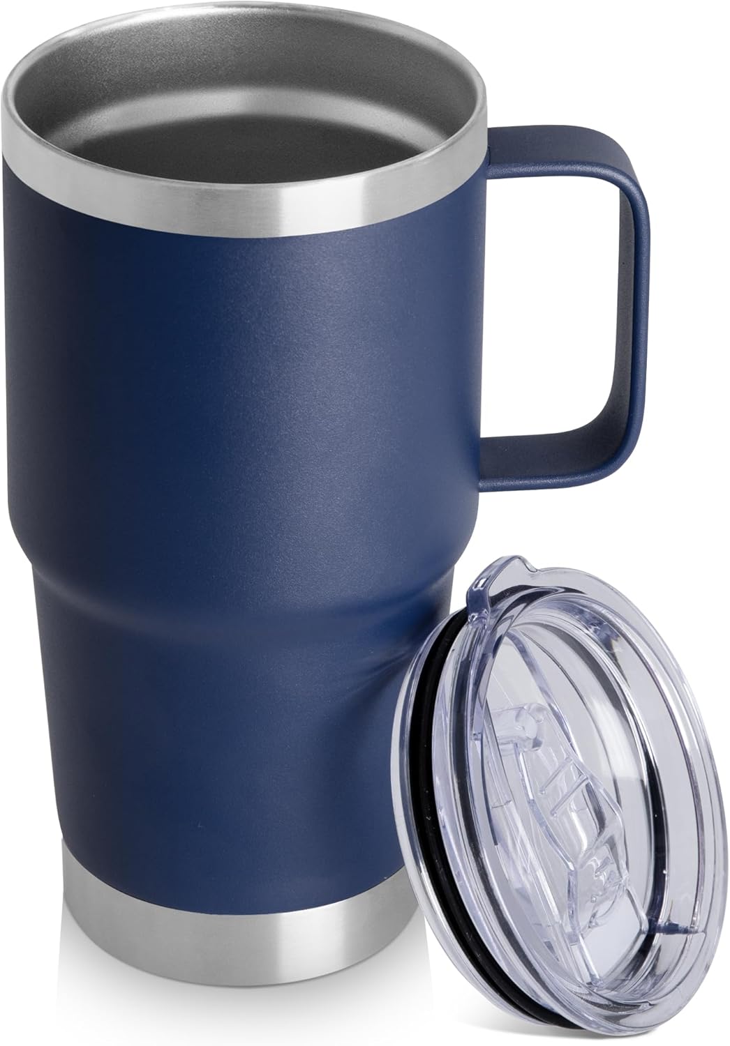 HASLE OUTFITTERS 20oz Tumbler with Handle & Lid, Insulated Stainless Steel Travel Mug, Leakproof Cup for Coffee, BPA-Free Double-Wall Vacuum Tumblers for Hot/Cold Drinks, Commuter, Gym, Office, Blue