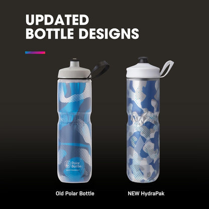 HydraPak | Polar Bottle - Polar Sport Insulated Water Bottle - BPA-Free, Sport & Bike Squeeze Bottle with Handle (Pulse Blue, 700ml / 24oz)