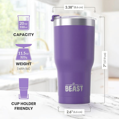 Beast 10 oz Tumbler Stainless Steel Vacuum Insulated Coffee Ice Cup Double Wall Travel Flask (Arctic White)