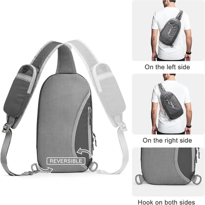 G4Free Sling Bag RFID Blocking Lightweight Crossbody Backpack Chest Shoulder Bag for Travel Sports Running