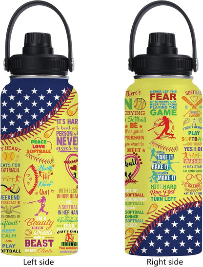 Pickleball Water Bottle 32oz Stainless Steel Insulated Vaccum with Lid, Pickleball Gifts for Pickleball Players, Pickleball Lovers, Women Girls Ladies
