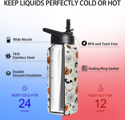 32 oz Pickleball Insulated Water Bottle with Straw - Pickleball Gym Hiking Sports Coffee Mug | Perfect Pickleball Gifts for Women, Pickleball Decor Accessories
