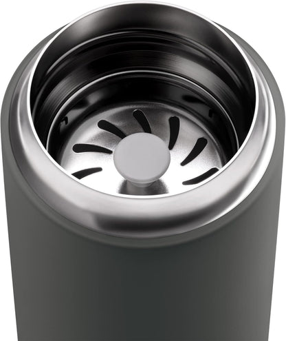 Fellow 16 oz Carter Move Travel Mug - Vacuum-Insulated Stainless Steel Travel Coffee Mug - Coffee Tumbler with Ceramic Interior and Splash Guard - Matte Black