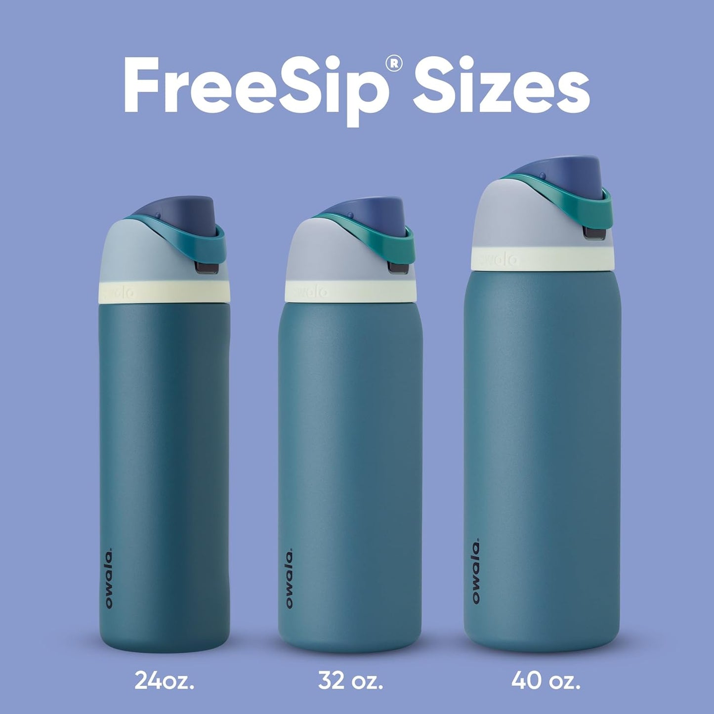 Owala FreeSip Insulated Stainless Steel Water Bottle with Straw, BPA-Free Sports Water Bottle, Great for Travel, 32 Oz, Denim