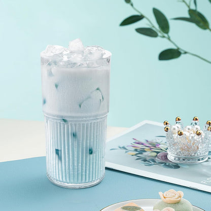 Luiaiog 20 oz Glass Cups with Lids and Straws – Single Reusable Tumbler, Thickened Shatter-Resistant Glass, Ideal for Iced Coffee, Smoothies, Cocktails, Juices – Elegant & Durable Drinkware