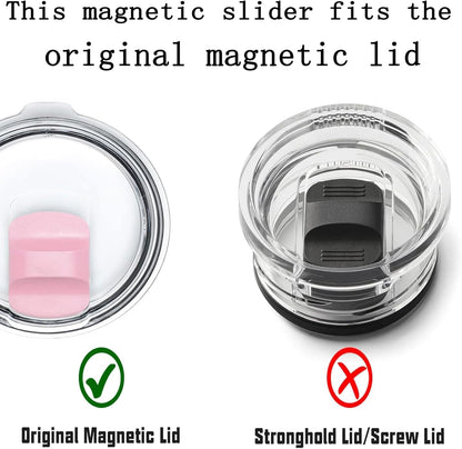 2 Pcs Magnetic Slider Replacement Block, Slider Lid Magnet for Yeti Lids 10 oz, 14oz, 16 oz, 20 oz, 26 oz, 30 oz (Black+Black)