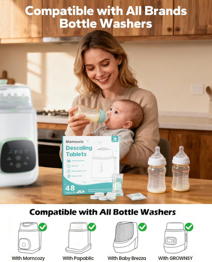 Descaling Tablets for Bottle Washer & Warmers: 36 Count Descaler Tablets Removes Limescale & Milk Residue, Citric Acid Cleaner Compatible with Momcozy Baby Brezza Grownsy Papablic Baby Bottle Washer