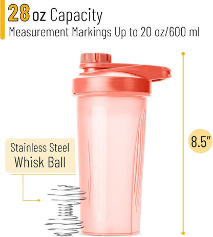 Mr. Pen- Shaker Bottles for Protein Mixes with Twist Cap, 28 oz, Protein Shaker Bottle with Wire Whisk Ball, Shaker Cup, Mixer Bottle