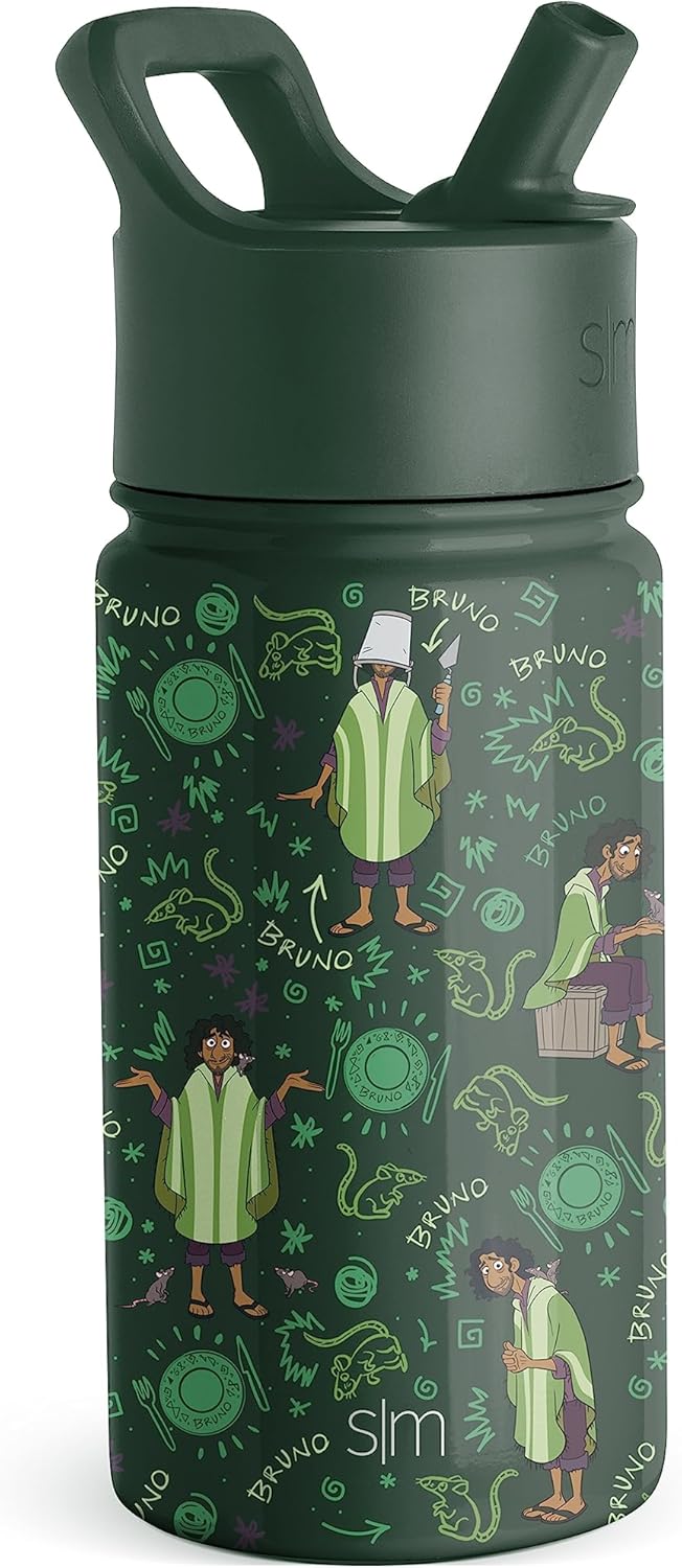 Simple Modern Disney Minnie Mouse Kids Water Bottle with Straw Lid | 14oz Insulated Stainless Steel Kids Tumbler & Spill Proof Toddler Cup for School, Girls, Boys | Summit | Minnie Mouse Fun - Colors A