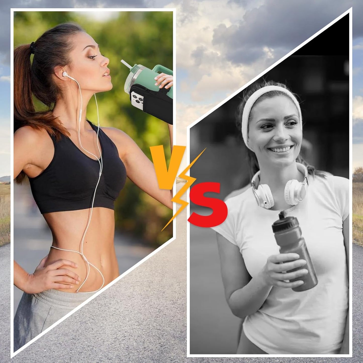 LMYUHONG Water Bottle Pouch For Stanley cup accessories 40oz 20oz 30oz,tumbler pouch with Versatile Pocket, for Cards, Keys,Earphone. Fits for Phones, Use for Running, Walking, Hiking,Biking,DeepPink