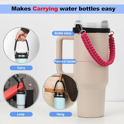 Wongeto Paracord Handle Strap for Stanley Cup - Heavy Duty Compatible with Stanley 40oz 30oz Tumbler, Stanley Cup Accessories