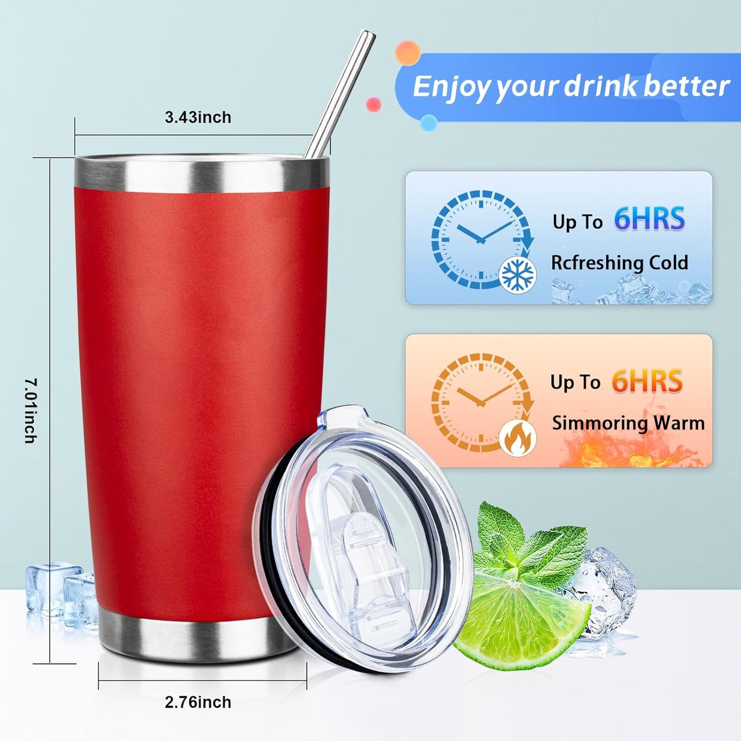 20oz Tumbler with Straw and Brush, Stainless Steel Vacuum Insulated tumbler, Double Wall Insulated Coffee Tumbler for Outdoor, Home, Travel,Office (Buff,1pcs)