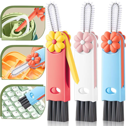 3 in 1 Cup Lid Cleaning Brush, Portable Cup Cleaner Brush, New Water Bottle Lid Cleaner Brush, Multifunctional Cleaning Brush - Home Kitchen Cleaning Tools for Tight Spaces & Bottle Gaps, 3 PCS