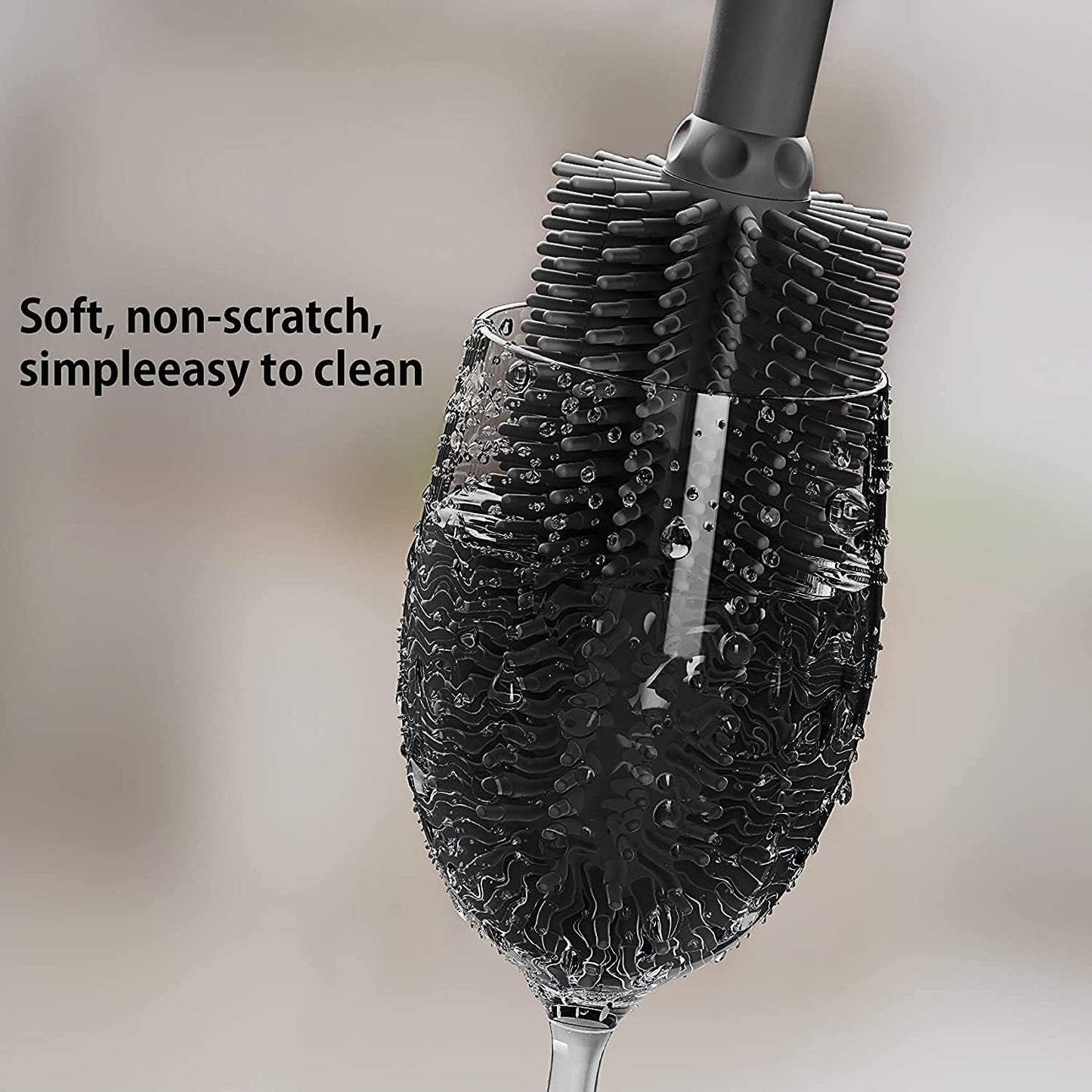 Long Silicone Bottle Cleaning Brush | 2 Pack| 16”+13”Water Bottle Brush Cleaner Brush for Hydro Flask,Glassware,Vacuum Sports Bottle&Vases,Silicone Water Bottle Cleaner Brush for Narrow Neck