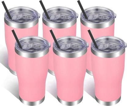 VEGOND 20oz Tumbler Stainless Steel Tumbler Cup with Lid And Straw Vacuum Insulated Double Wall Travel Coffee Mug(Orange 1 Pack)