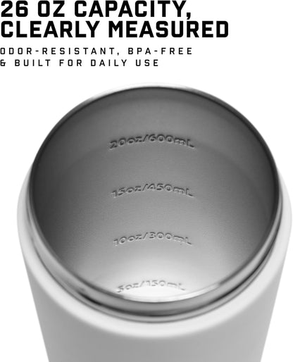 Gymreapers Stainless Steel Protein Shaker Bottle - Double Wall Insulated, Leak Proof, BPA-Free Metal Vacuum Blender Cup For Gym, Sports, Pre & Post-Workout Cold Hydration - 26 OZ (Black)