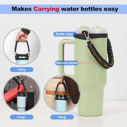 Wongeto Paracord Handle Strap for Stanley Cup - Heavy Duty Compatible with Stanley 40oz 30oz Tumbler, Stanley Cup Accessories