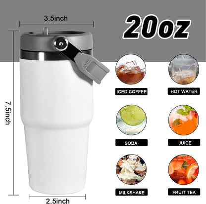 30 oz Tumbler with Handle and Straw Lid, Double Walled Vacuum Insulated Water Bottle Leakproof Tumbler Travel Coffee Mug Thermal Cup, Cupholder Friendly for Office, Home, Sport, Pink