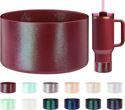 Glossy Gradient Silicone Boot, Compatible with Stanley H2.0 20-40oz & IceFlow 20-30oz, Chameleon Metallic Shimmer Cup Sleeve Protector for Hydroflask and Bottle Bottom with 2.8-3in