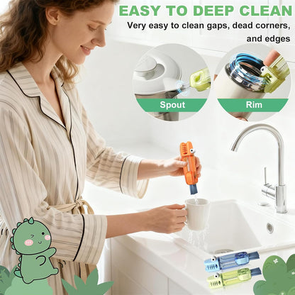 3 in 1 Cup Lid Cleaning Brush, Portable Water Bottle Brush, Multifunctional Bottle Cleaner Brush Set for Tight Spaces, Bottle Gaps, Tumblers, Travel Mug Caps(3 PCS)