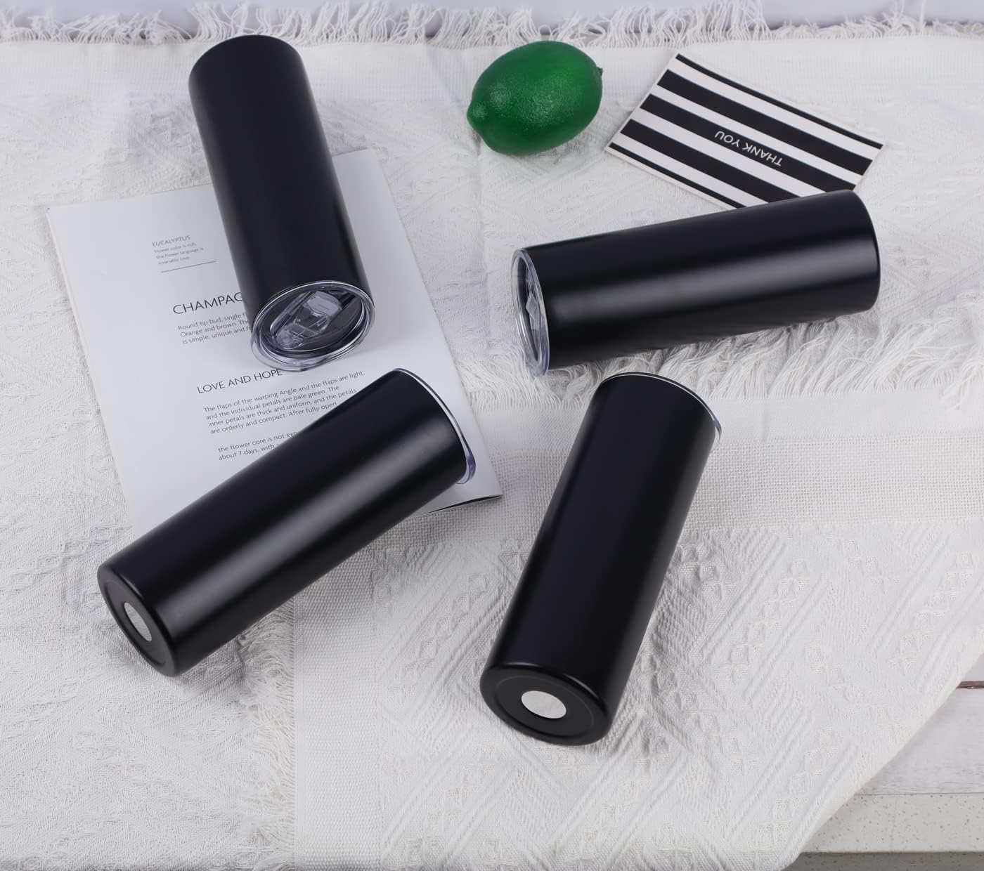 8 Pack 20 Oz Straight Skinny Tumblers, Individually Gift Boxed Stainless Steel Slim Skinny Tumbler Set Bulk, 20 Oz Insulated Slim Thin Travel Tumbler Cup for Diy, Silver