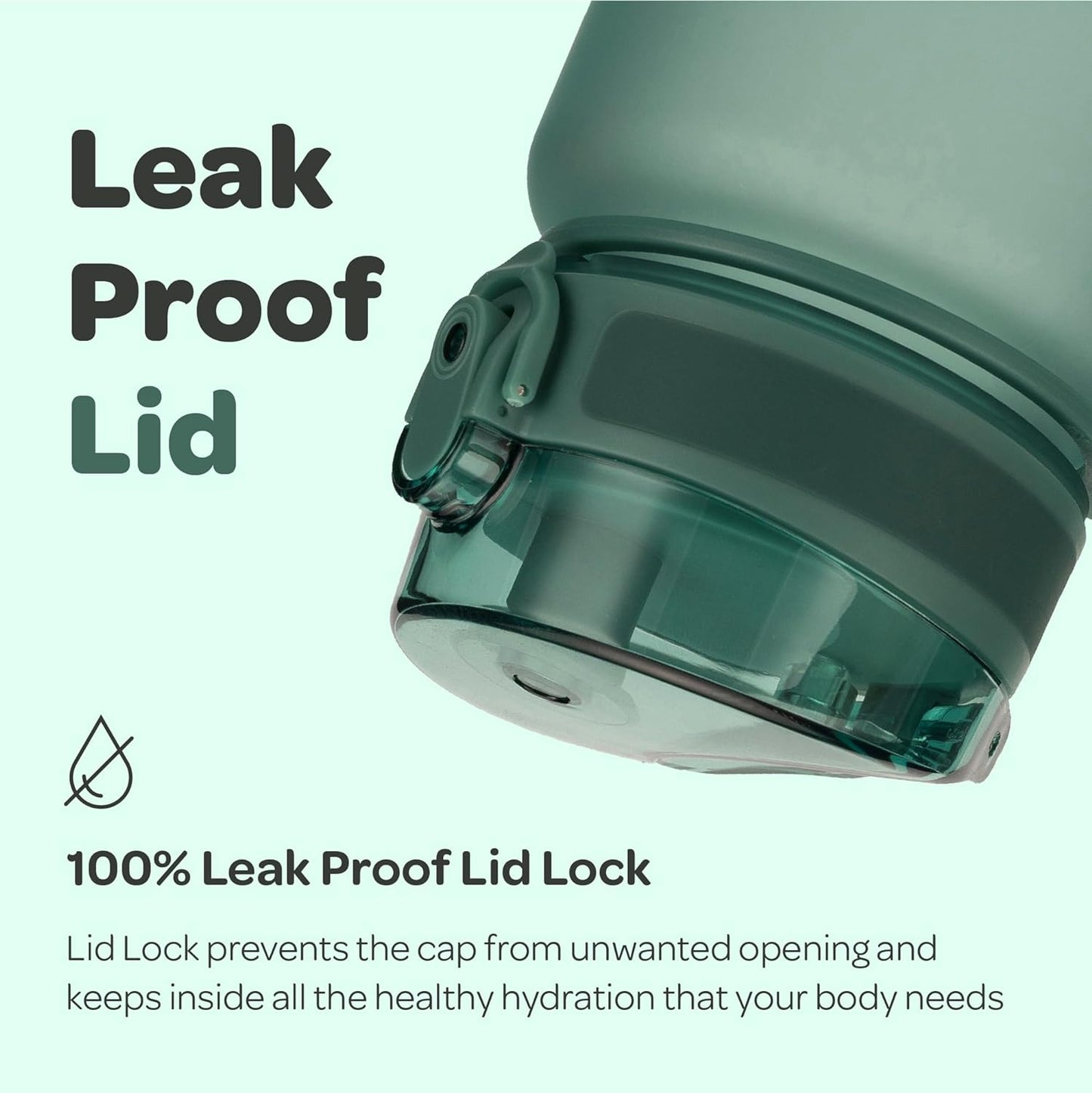 Hydracy Water Bottle with Time Marker -Large BPA Free Water Bottle & No Sweat Sleeve -Leak Proof Gym Bottle with Times to Drink - Ideal for Fitness Sports & Outdoors