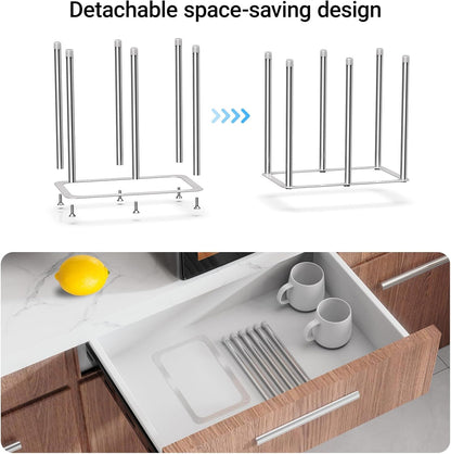 Water Bottle Drying Rack,Stainless Steel Bottle Rack Dryer, Plastic Bag Drying Rack, Dry Rack for Bottles,Space Saving Countertop Rack for Glass,Cups, Mugs,Mason Jars and Sports Bottles