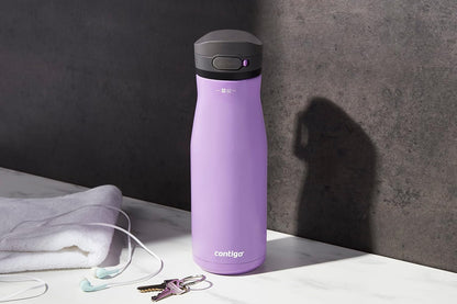 Contigo Jackson Chill 2.0, Vacuum-Insulated Stainless Steel Water Bottle with Secure Lid, Leak-Proof Travel Friendly, 20oz Capacity, Blueberry Color, Keeps Drinks Cold for 12 Hours