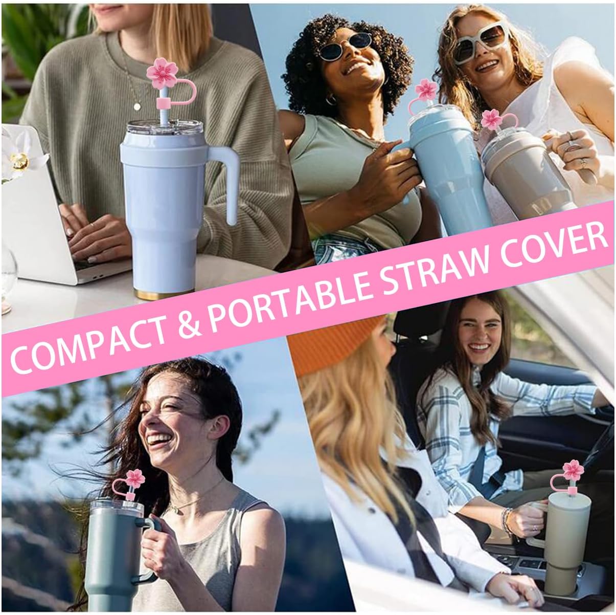 Straw Cover Cap for Stanley Cup,Silicone Straw Topper 10 mm 0.4 in Reusable Straw Tips Lids,Straw Tip Covers for Stanley Cups Accessories