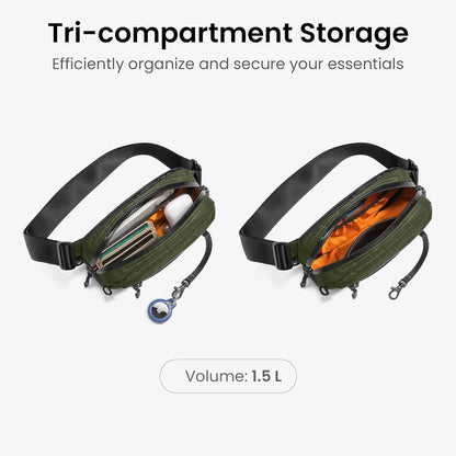 tomtoc 3.5L Sling Bag with RFID Blocking, Crossbody Bag Chest Shoulder Pack for Men and Women, Water-resistant Lightweight Casual Waist Fanny Pack for Travel/Daily Use