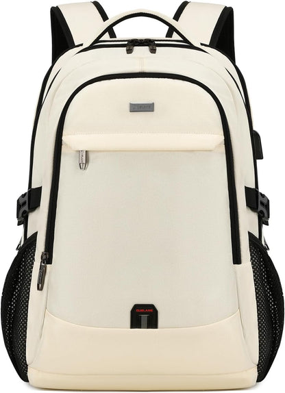 DUSLANG 17 Inch Laptop Backpack for Travel Water Resistant College Backpack for Men/Women Laptop Bag with USB Charging Port,Black - Colors A