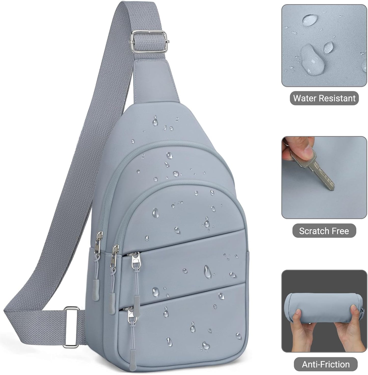 Tuwubi Crossbody Bags for Women, Sling Bag for Men, Small Hiking Backpack Anti Theft Lightweight for Outdoors Travel (M, Black)